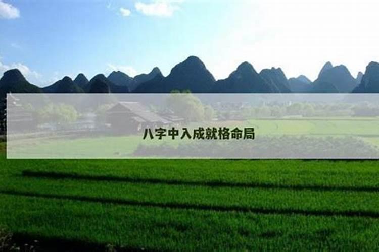 八字的入格与入局