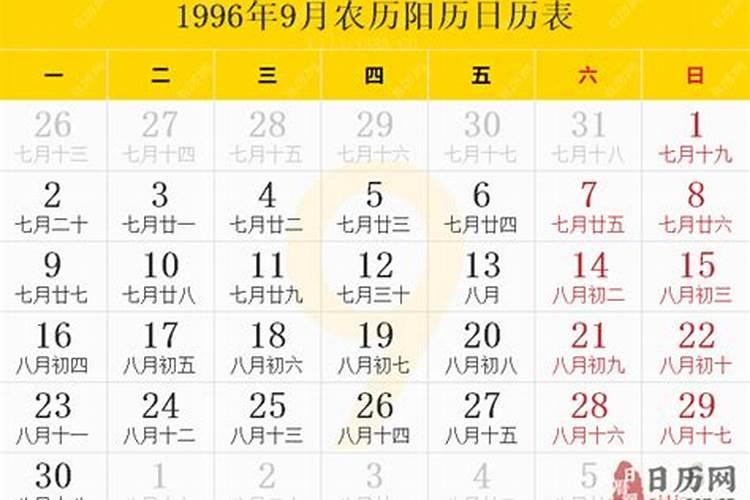 1996年农历腊月甘八
