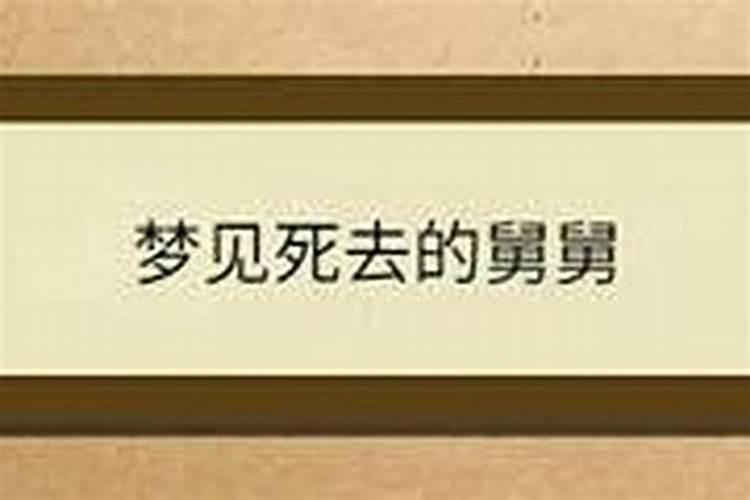梦见去死去的舅舅家里