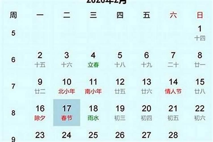腊月二十五是初几？