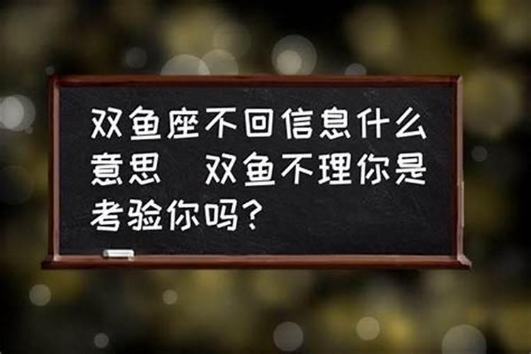 发信息给双鱼男他不回是什么意思