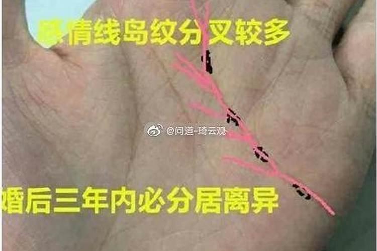 感情线分叉婚姻不顺