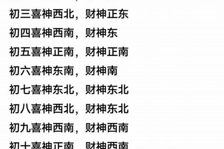 农历正月初二财神在哪方？