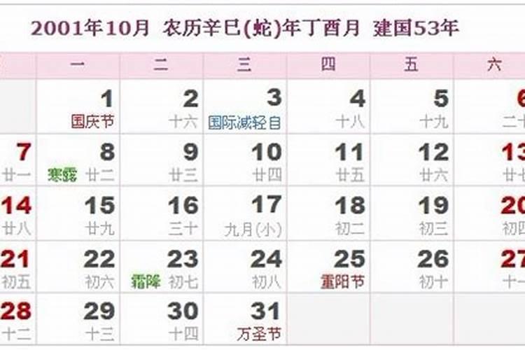 2001年农历腊月出生